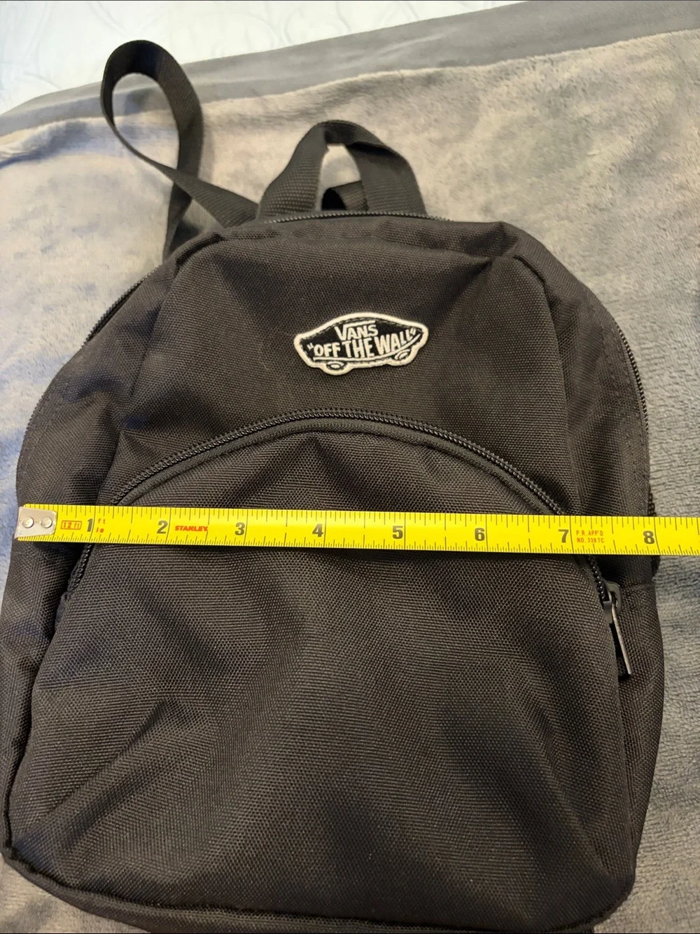 Vans Black Mini Backpack with White 'Off The Wall' Patch